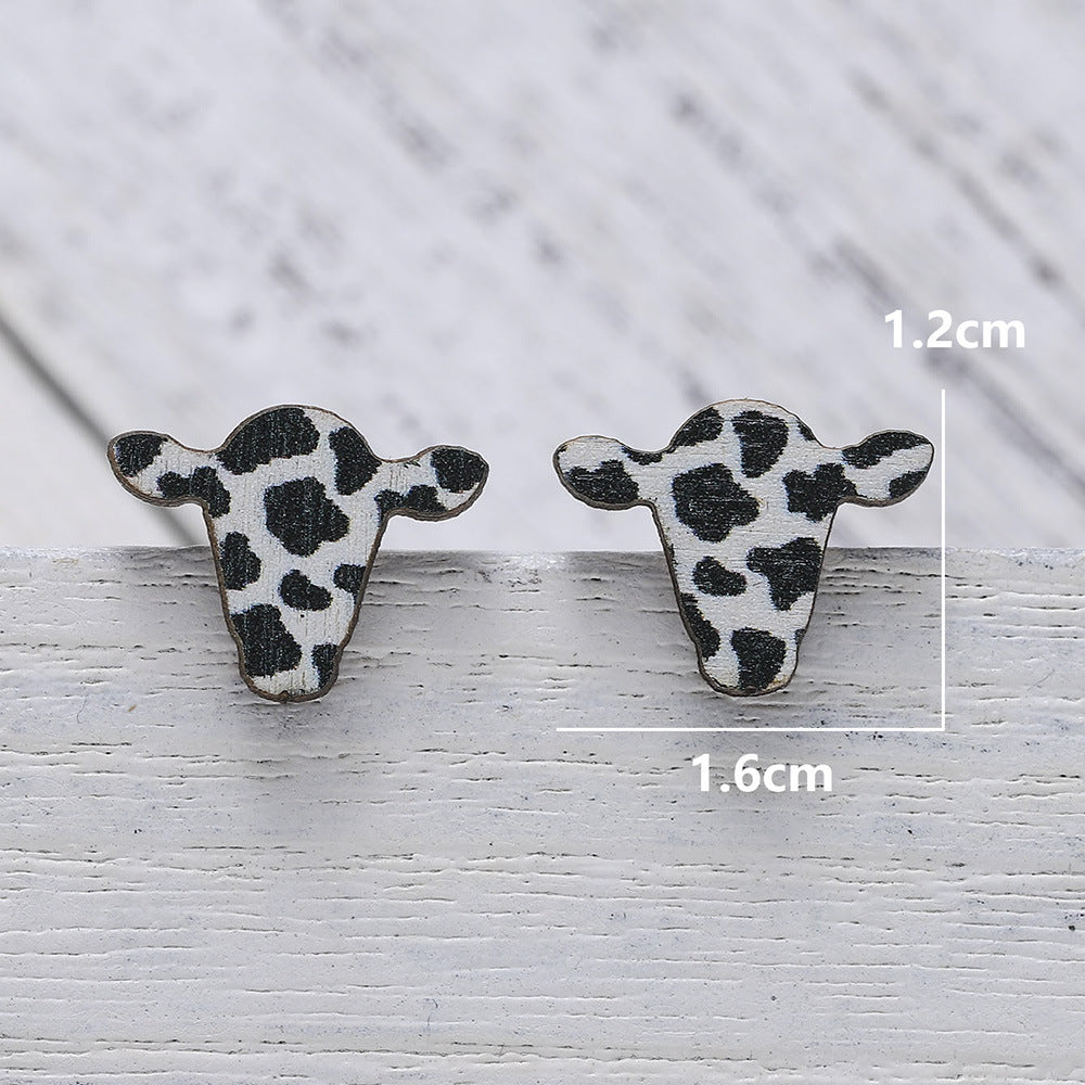 Pendientes al por mayor de madera de vaca